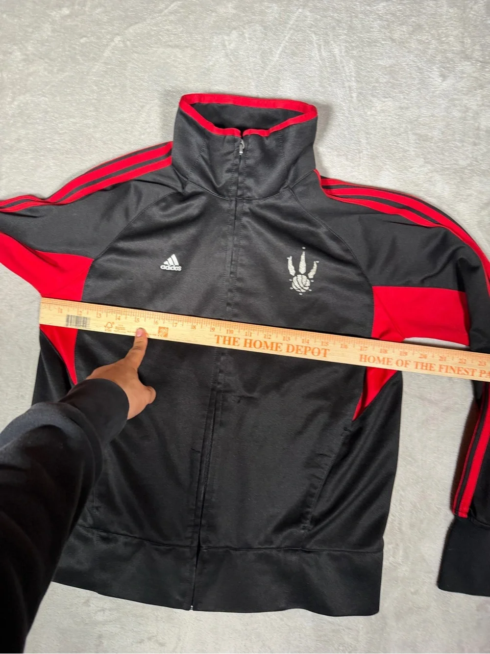 adidas Black and Red NBA Zip Hoodie